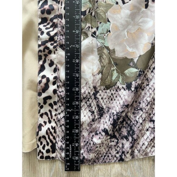 Chicos Kimono Top Womens L/XL Floral Leopard Open Front Short Sleeve Boho Hippie - Picture 9 of 9
